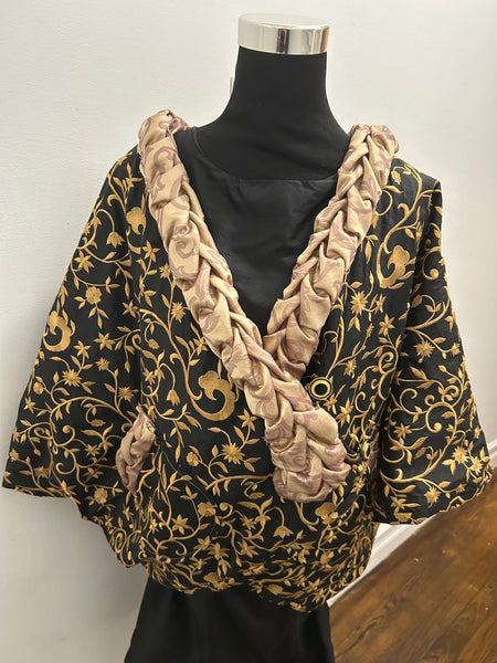 Black and Gold Evening Cape